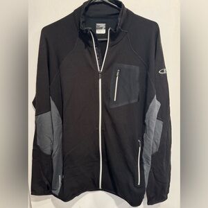 ICEBREAKER zip Wool Merino GT Atom Jacket Black Gray base layer breathable L